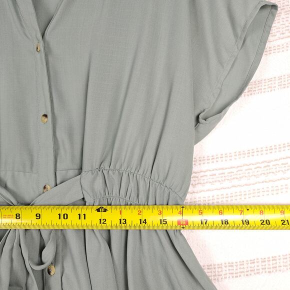 Sweet Rain Green Button Front Tie Waist Blouse Women’s XL NEW - Picture 3 of 9